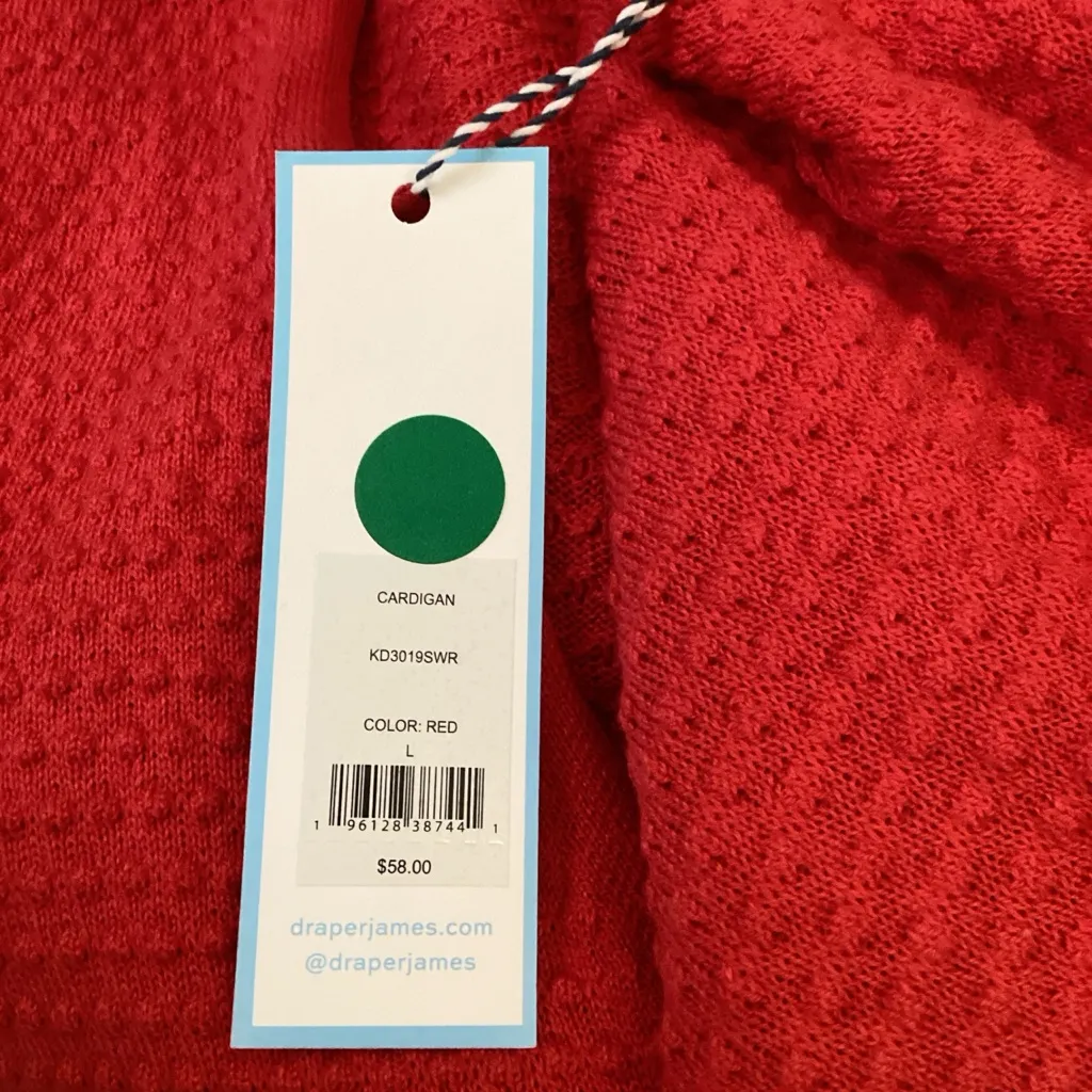 Draper James‎ Red V-Neck Button-Up Cardigan - Image 4