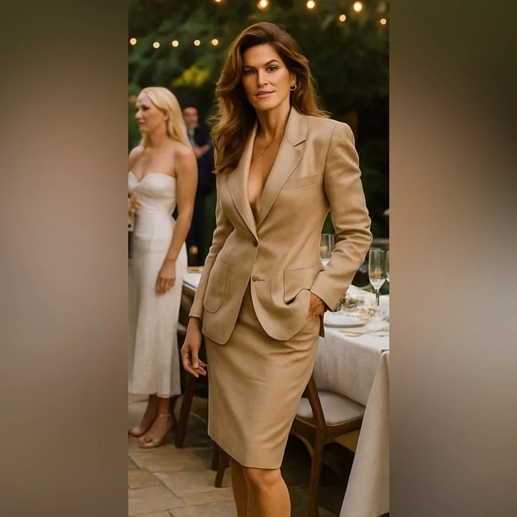 70s Vintage Faux Suede Skirt Suit in Tan Modern Size Medium - Image 6