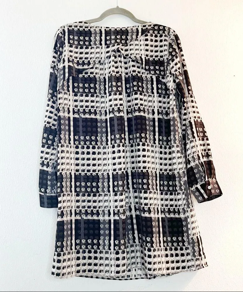Thakoon Dress Thakoon Design Nation Plaid Shift Mini Dress Sz S EUC Black White - Image 7