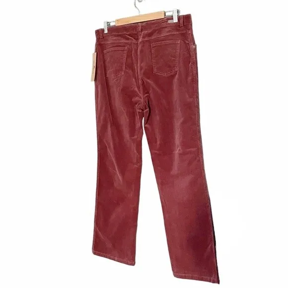 NWT Woolrich Holly Hills Stretch Corduroy Pants Brick Red Straight Leg Size 14 - Image 7