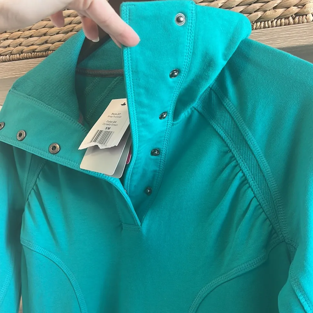 NWT Ryka Snap Pullover French Terry Sweatshirt w/Pockets & Thumbholes, Small - Image 8