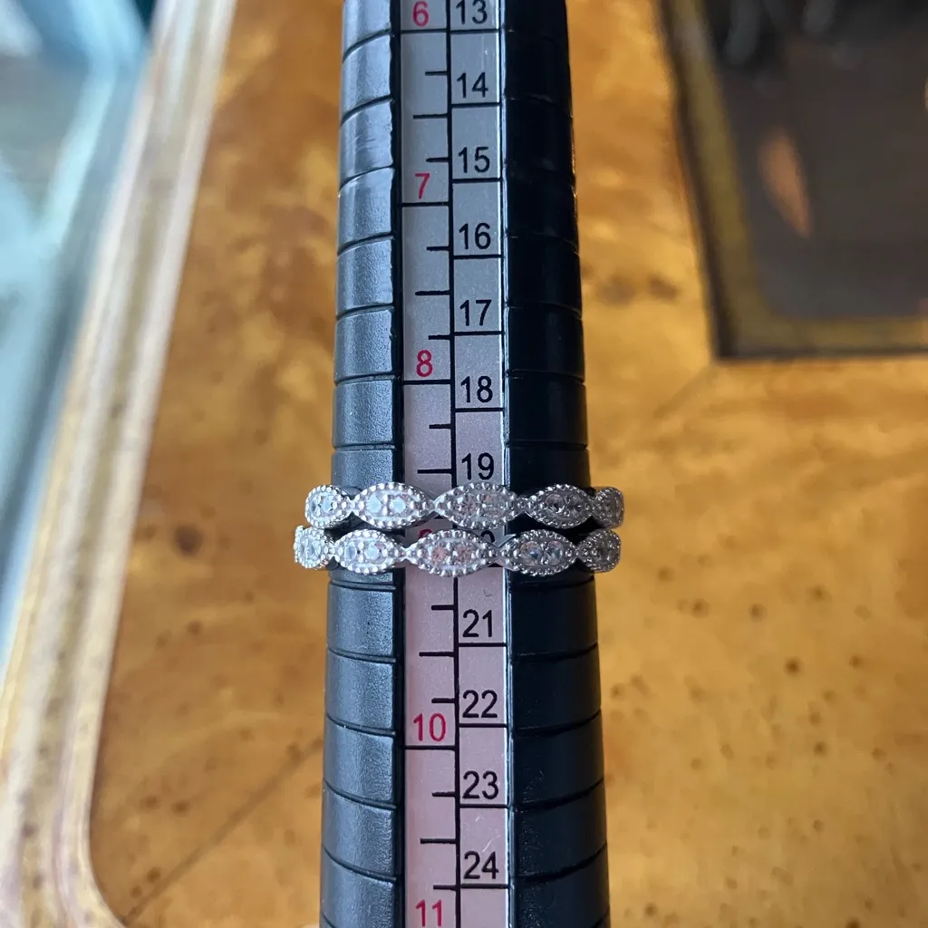 London Blue Topaz Sterling Silver Ring Set Size 9 - Image 6