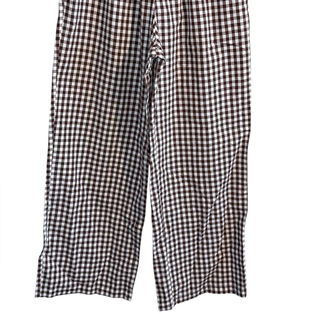 LOMON Women’s Sz Small Striped Gingham Boxer Pants Cotton Pajama Lounge New NWT White - Image 5