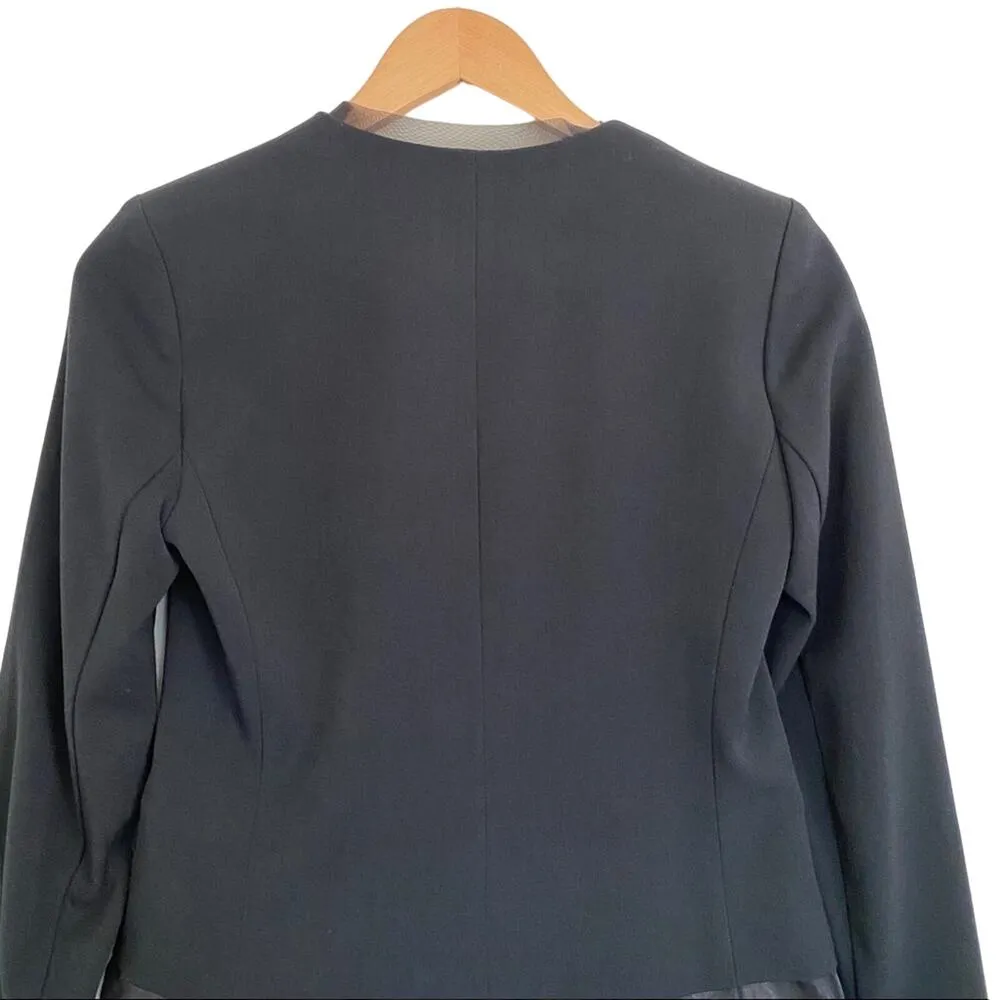 GAP Black Sheer Mesh Trim Single Button Career Office Blazer jacket 6 - Image 7