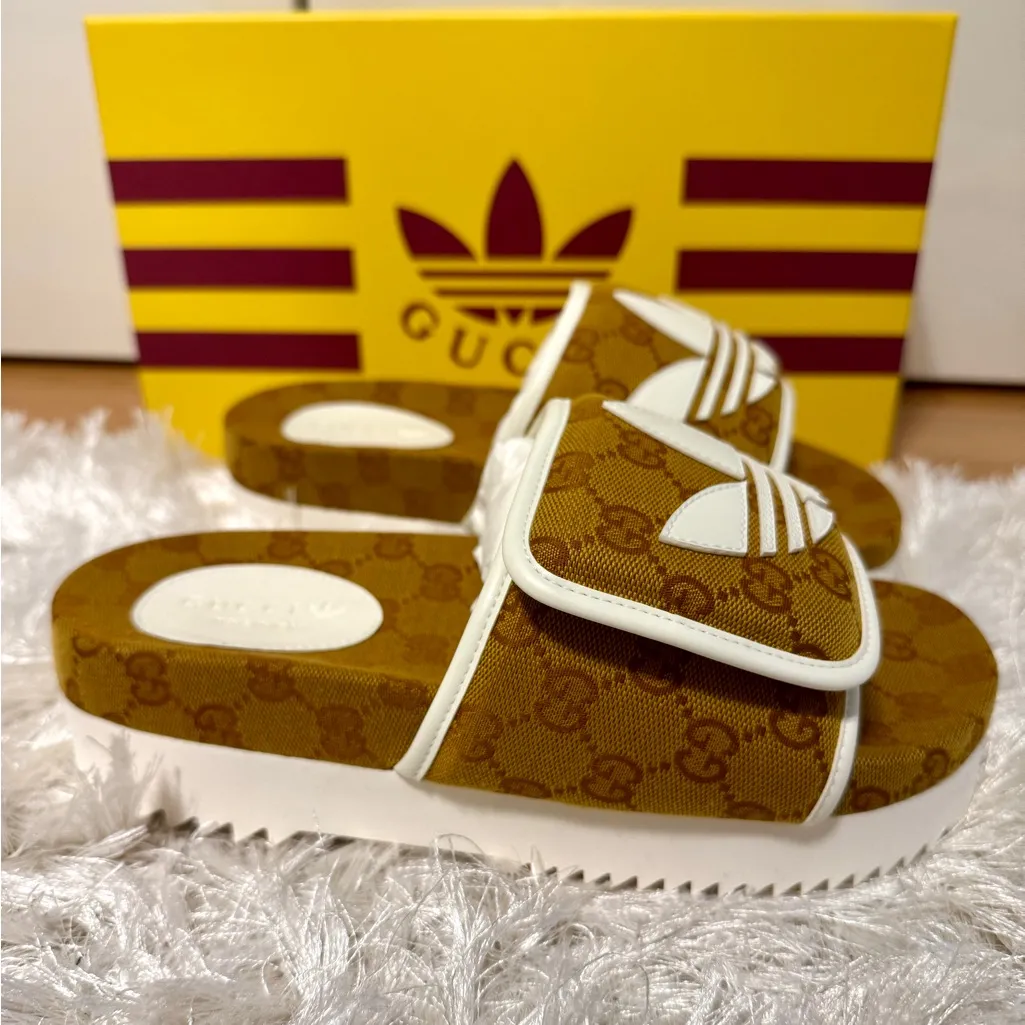 Gucci x Adidas Mesa GG Monogram Slide Sandals - Image 4
