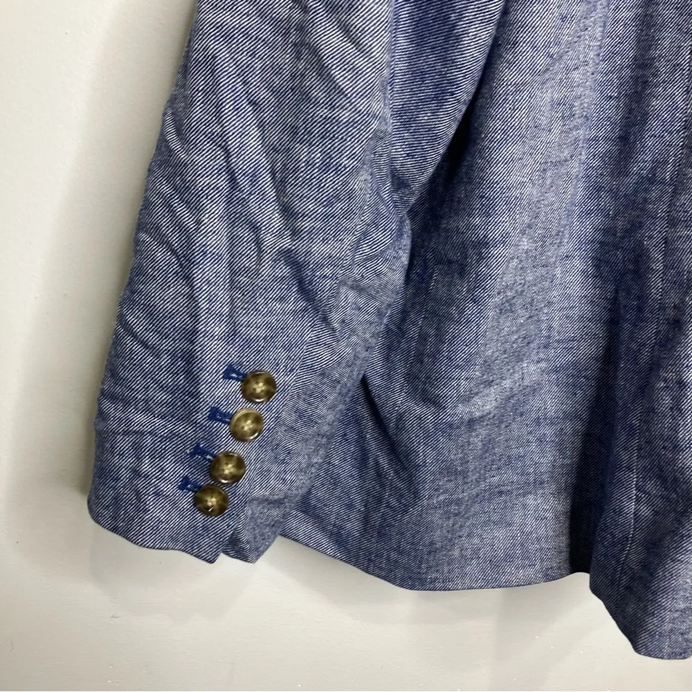 Lane Bryant linen Blend one‎ button blazer womens size 24 plus blue professional - Image 9