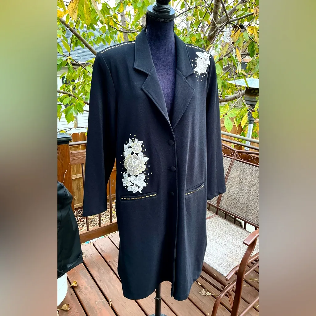 ELEGANT🌹DRESSY🌹LONG JACKET🌹 Black Size XL - Image 3