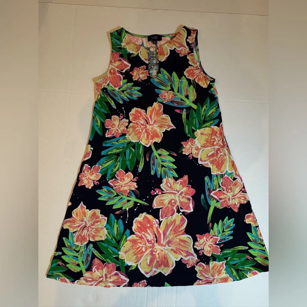 MSK Petite Tropical Floral A-Line Dress PM Sleeveless Resort Summer - Image 6
