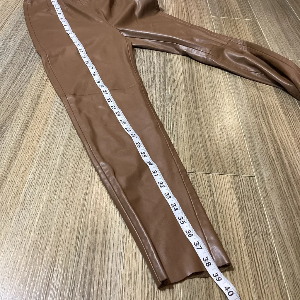 Zara Women’s Tan Faux Leather Trousers – Size S‎ (26)– Pre-Owned - Image 7