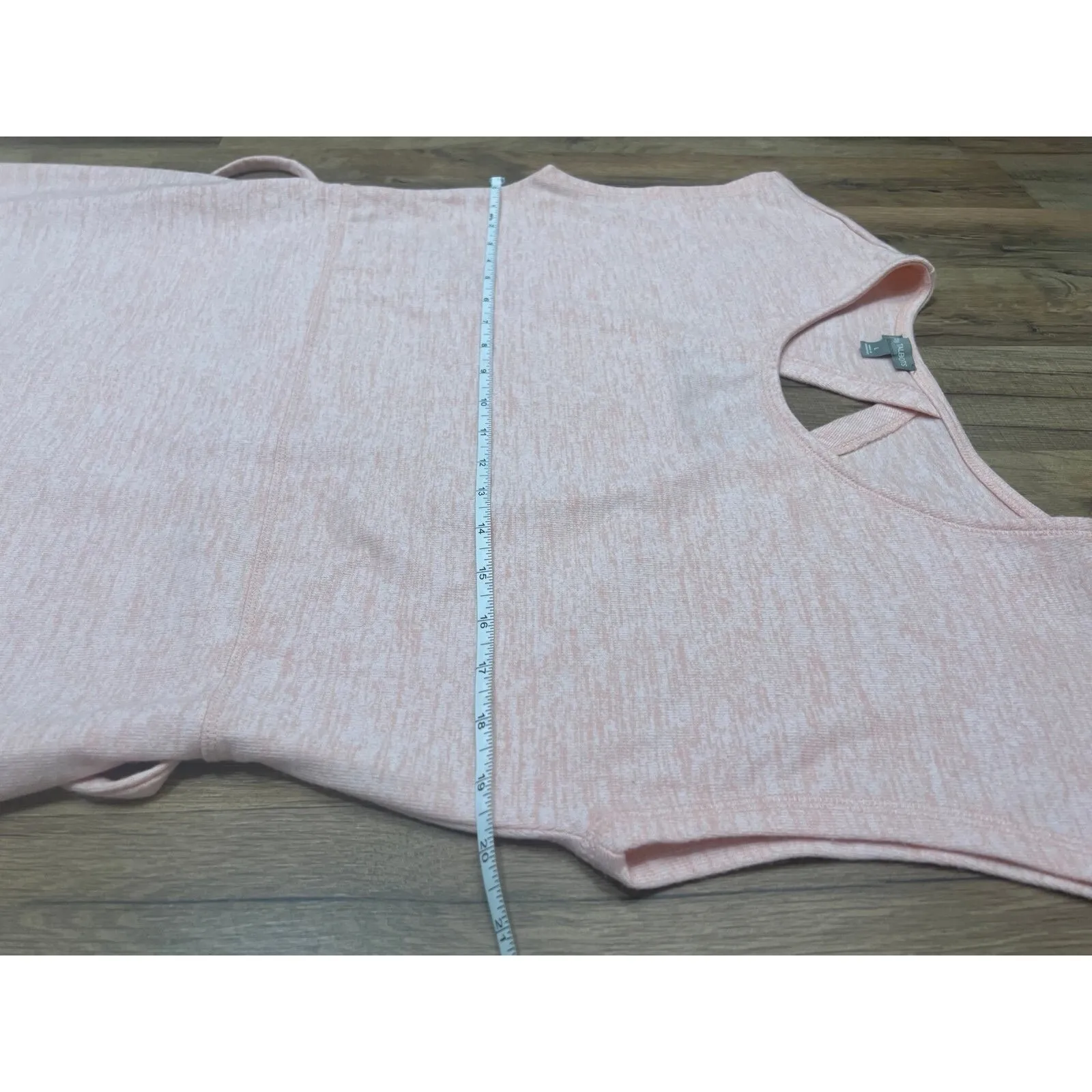 Talbots Women's Cut Out Back‎ Knit Midi Stretch Dress Peach Blossom Size L - Image 12