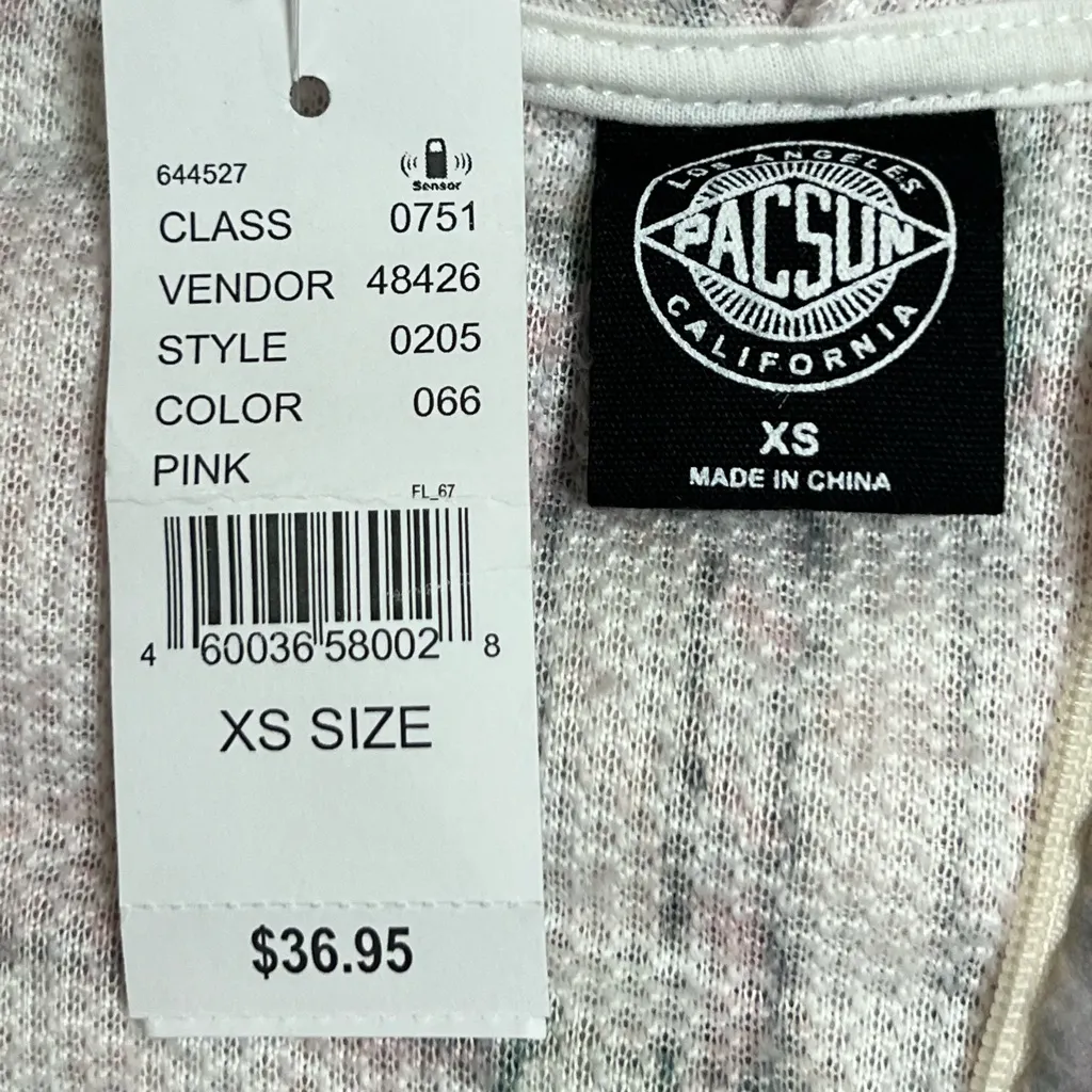 PacSun Womens Cropped Hooded Full Zip Fleece Jacket -  Size XS - NWT - Image 3