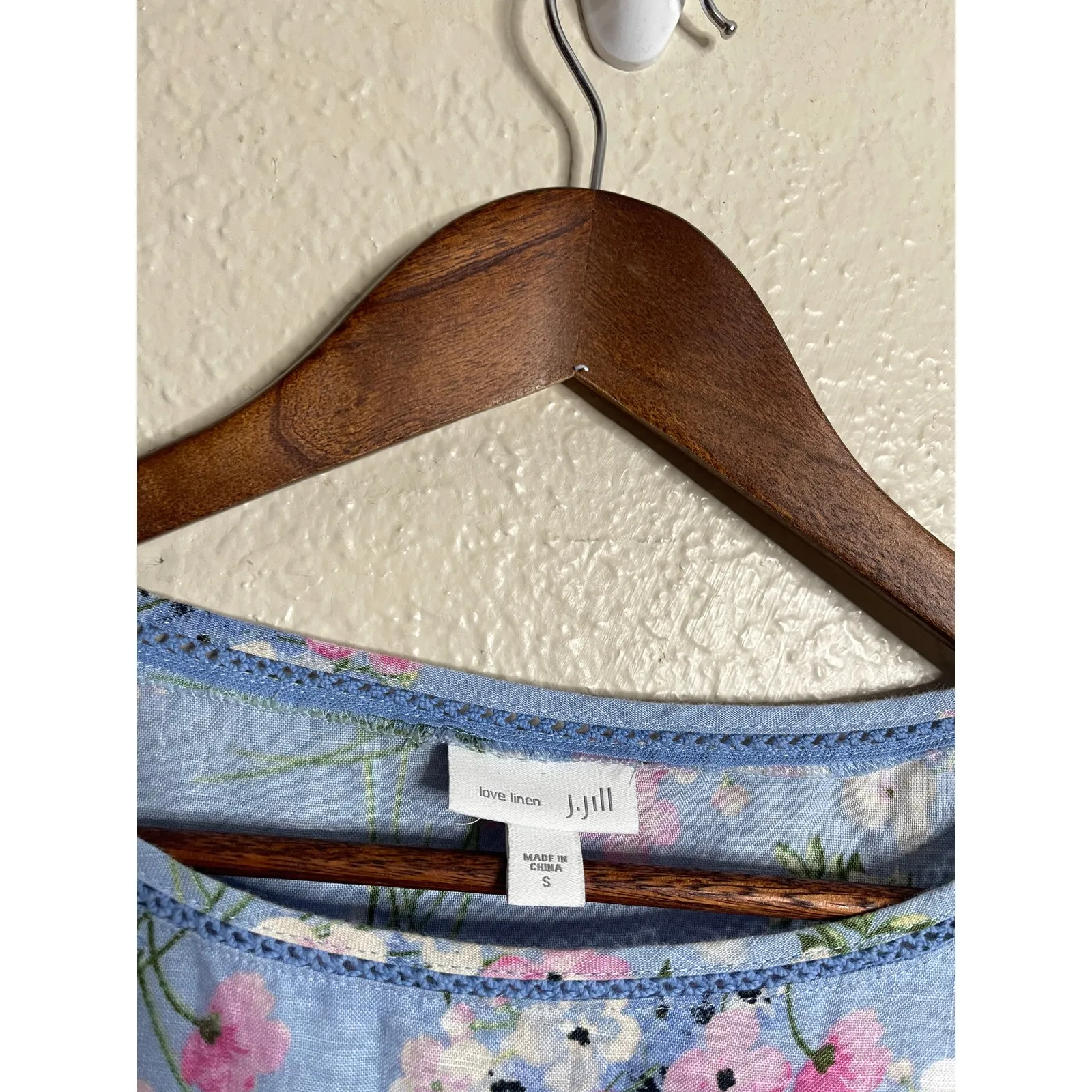 J. Jill Love Linen Floral Shift Dress Blue Pink White Flowers Womans Small - Image 11