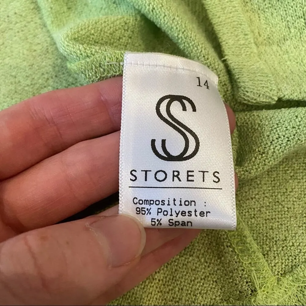 Storets Open Front Belted Cardigan in Lime - Image 3