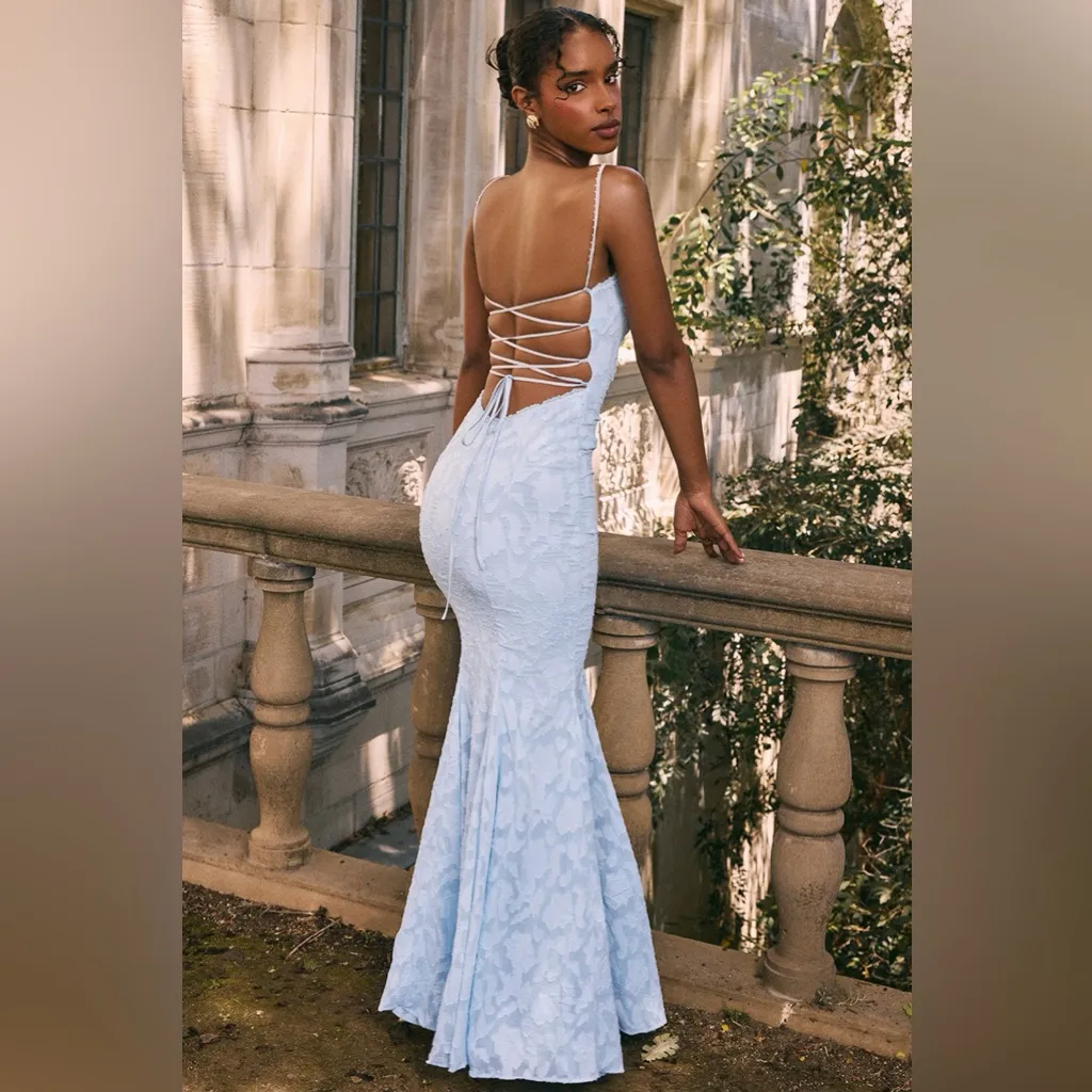 HOUSE OF CB‎ 'Joan' Bluebell Lace Up Back Maxi Dress NWOT Size L - Image 17