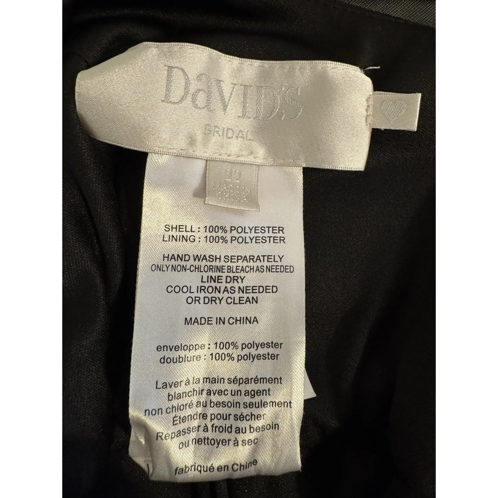 Davids bridal bridesmaid dress prom semi formal style F15933 Black Size 22 - Image 3