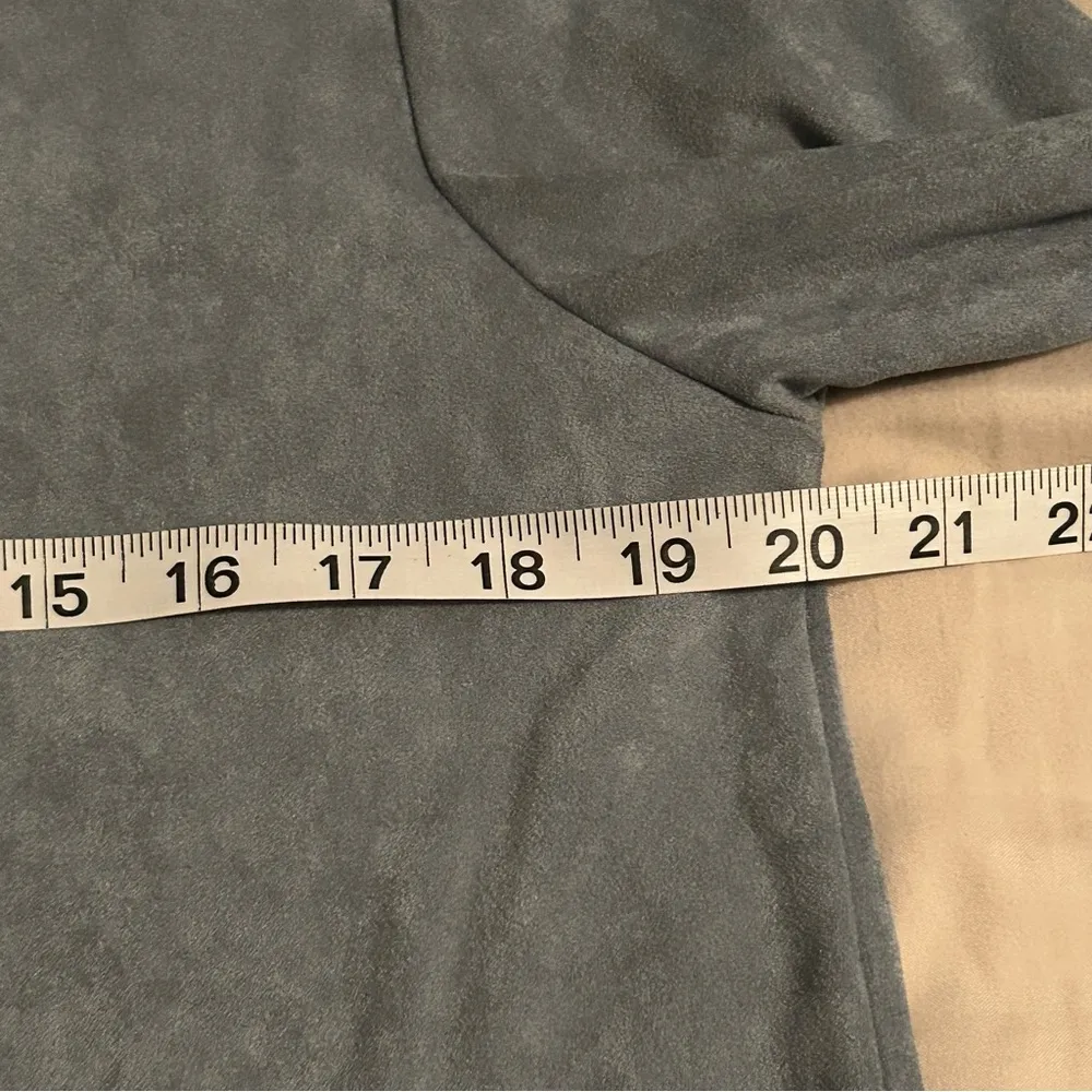 Soft Surroundings Softly Sueded Button Down Shirt Blue Womens Size M Oversized - Image 6