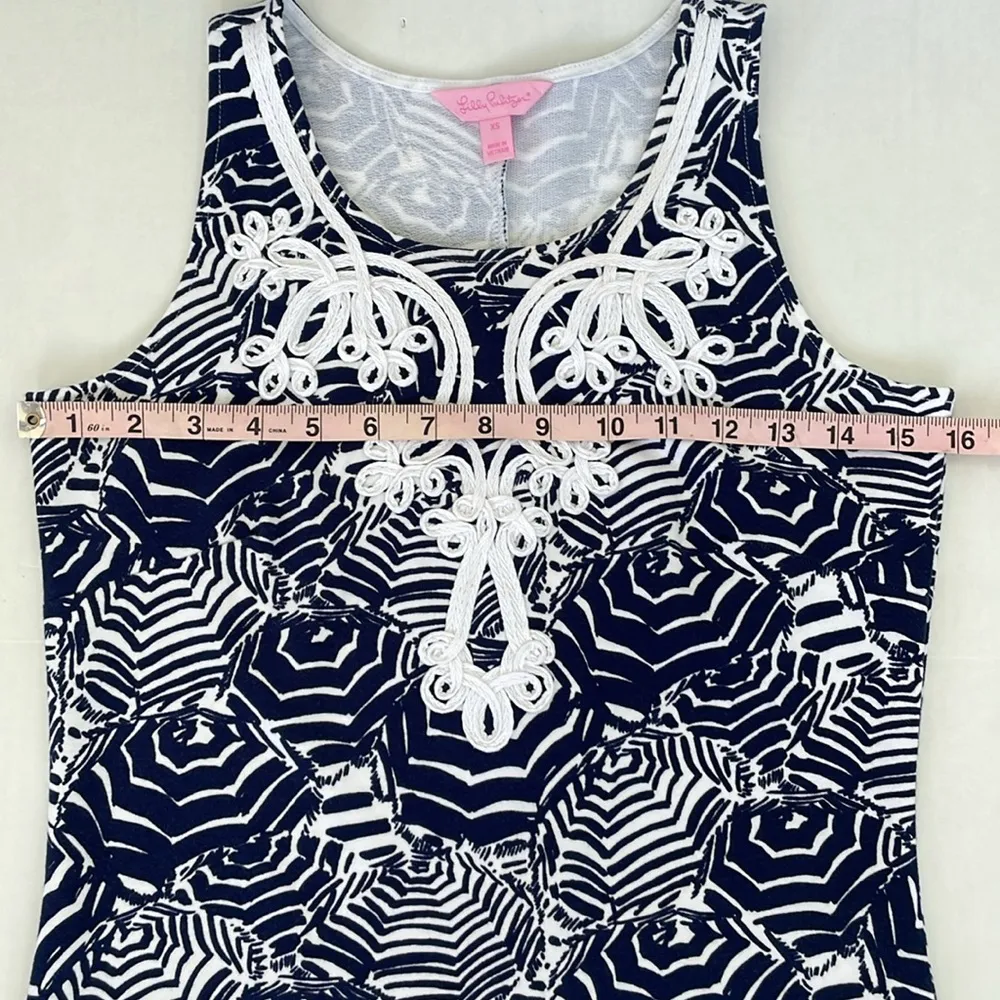 Lilly Pulitzer Oh Cabana Bot Umbrella Print Blue and White Foster Shift Dress XS - Image 13