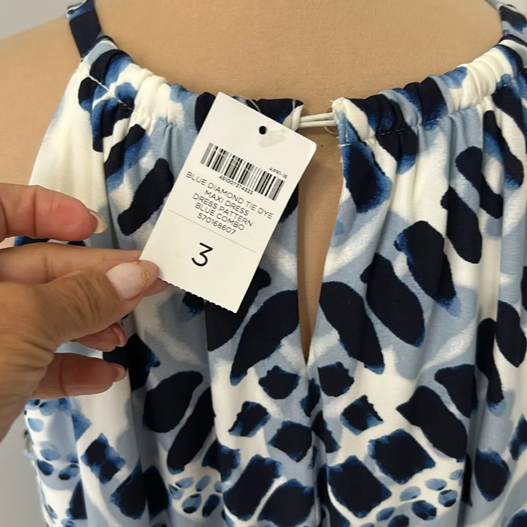 Chicos’s Blue Diamond Tie Dye Maxi Dress - Image 6