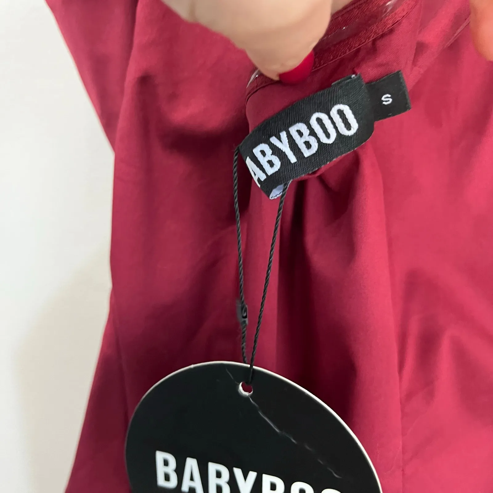 Babyboo Angelina Strapless Ruffle Maxi Dress NWT Burgundy Formal Gown Sz Small - Image 4