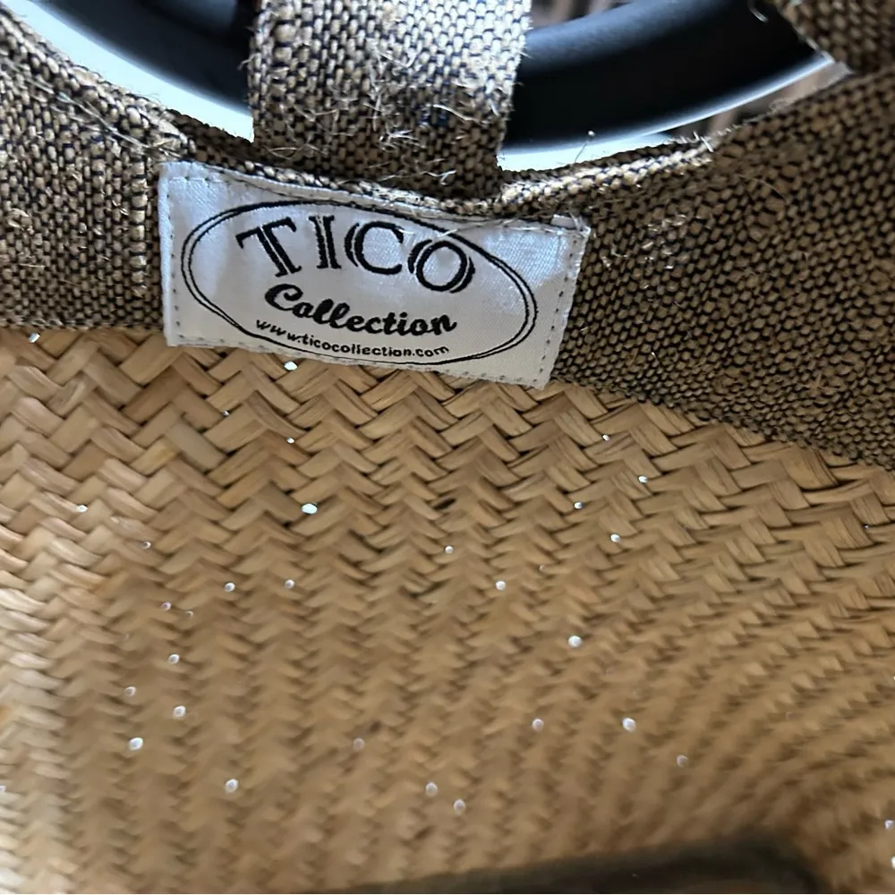 NEW TICO Artisanal Woven Fiber Summer Lined Tote 15x13” Brown - Image 8