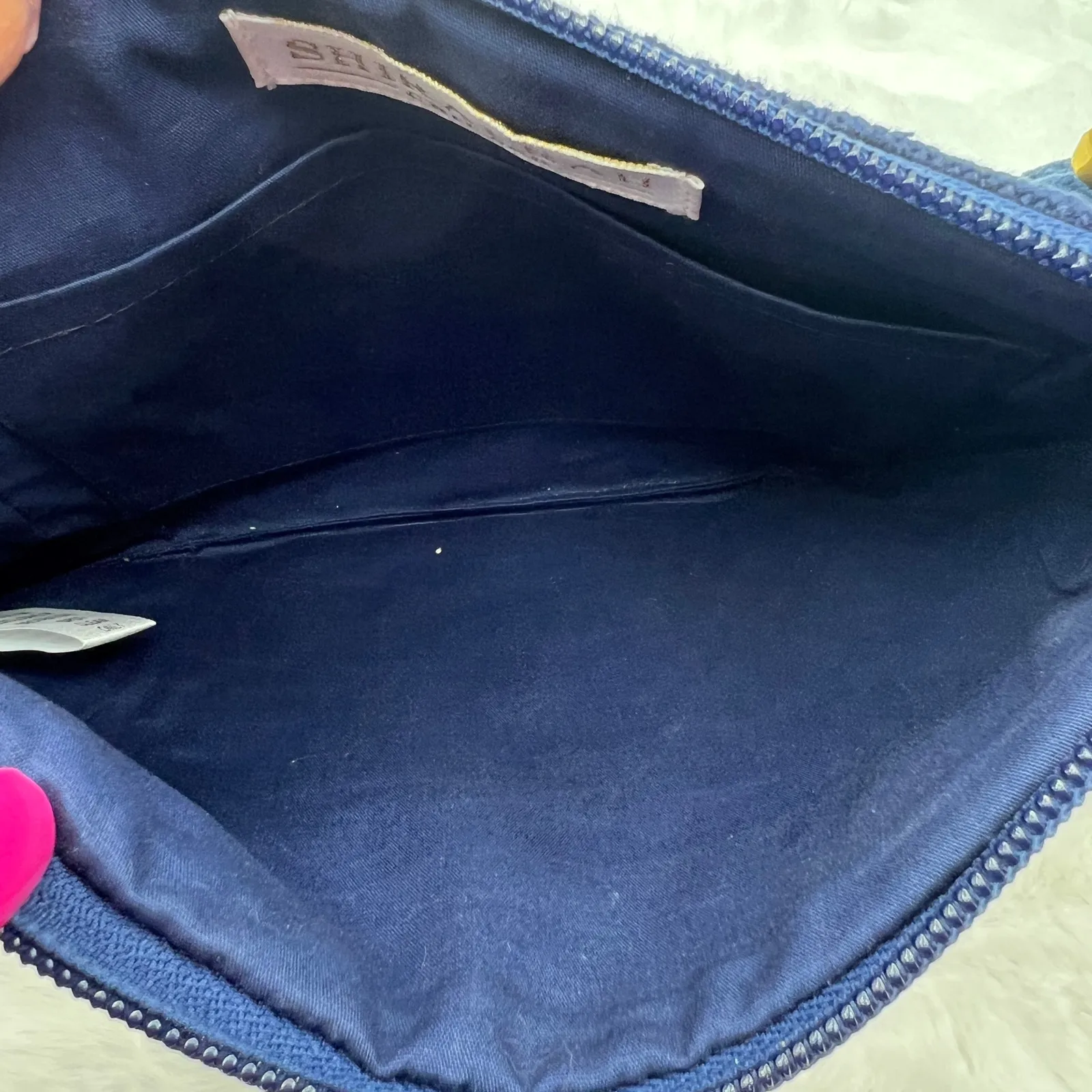 Shiraleah Chicago Beaded Fringe Boho Clutch Bag Navy Pink Tribal Embellished - Image 7