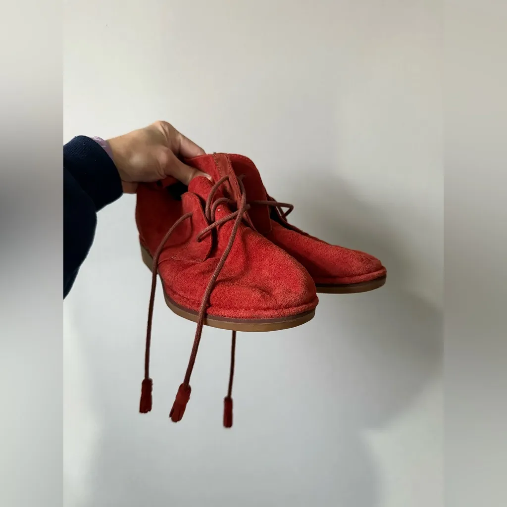 Hush Puppies Cyra Catelyn Suede Chukka Boots Booties Hippie Boho Rust Orange 7.5 - Image 7