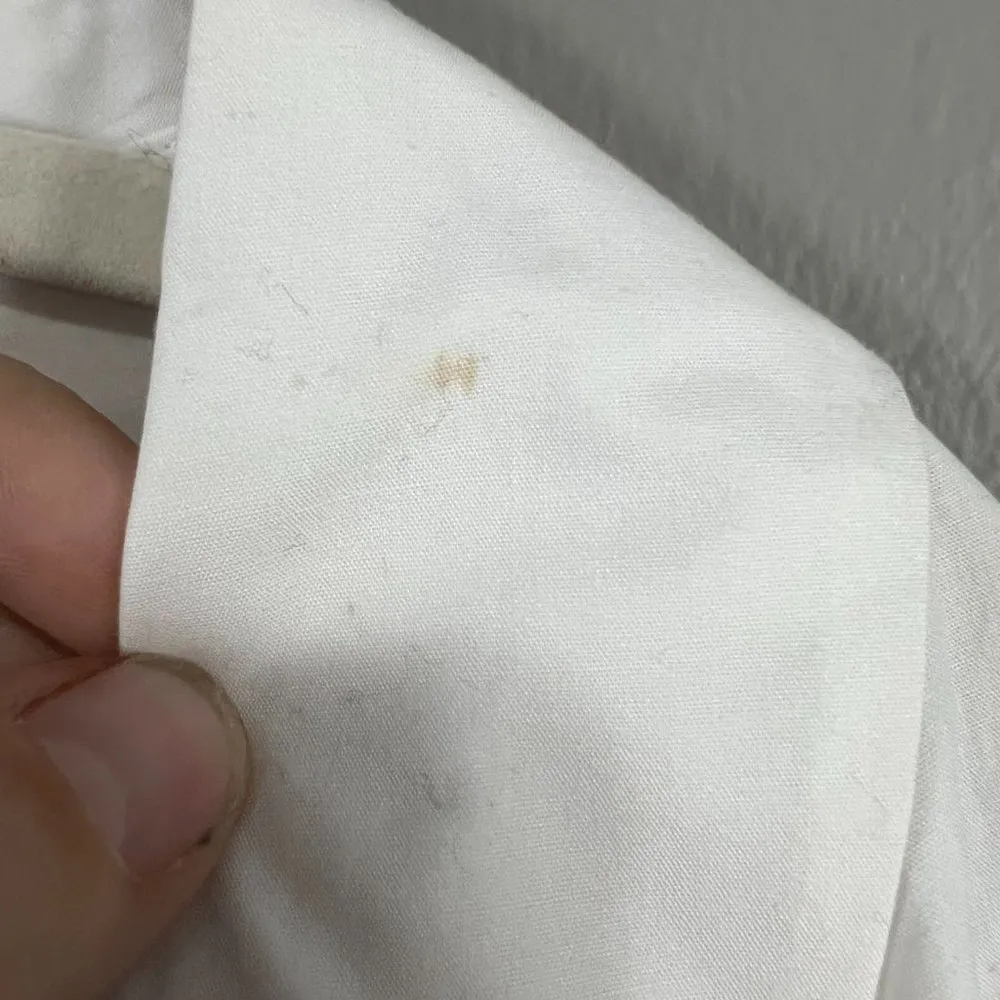 Zara Wide Neck Whit Button Front Cotton Top Size Small - Image 4