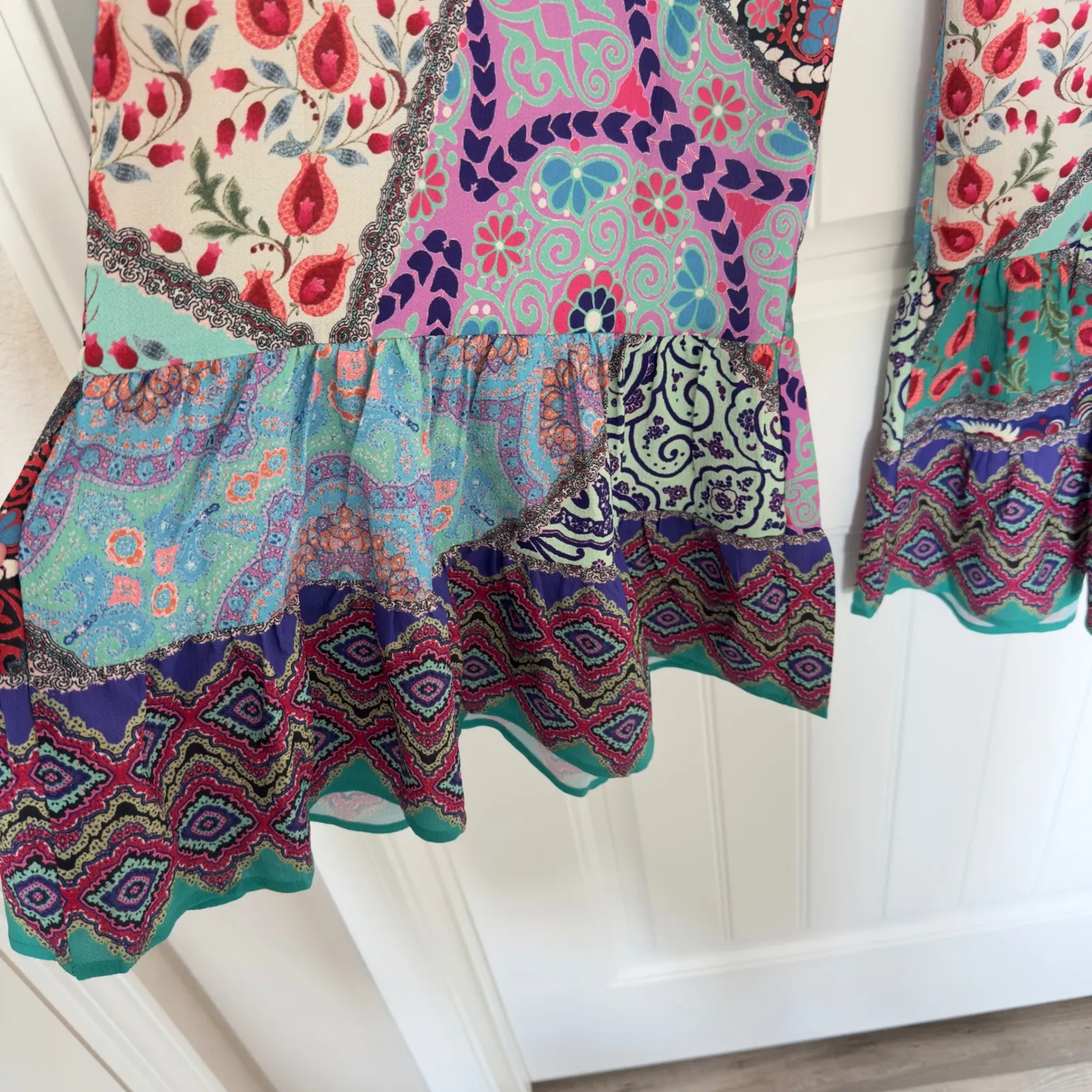 Umgee Boho Ruffle Floral Wide Leg‎ Wild Child Elastic Waist Pants 2XL - Image 6