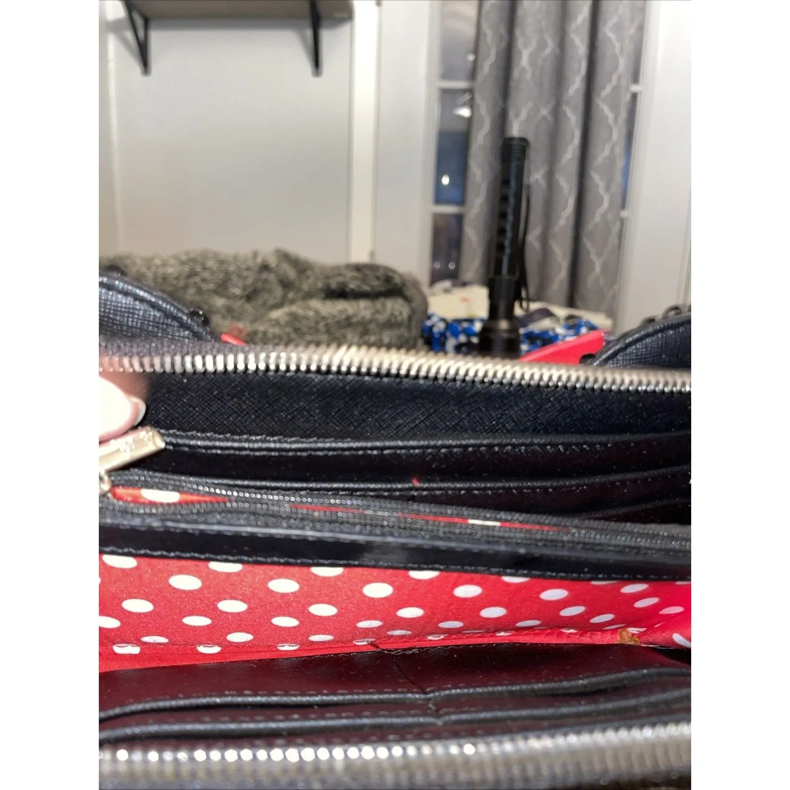 Loungefly x Disney Sequined Minnie Mouse Ears - Red Leather Bow - Wallet - Image 4