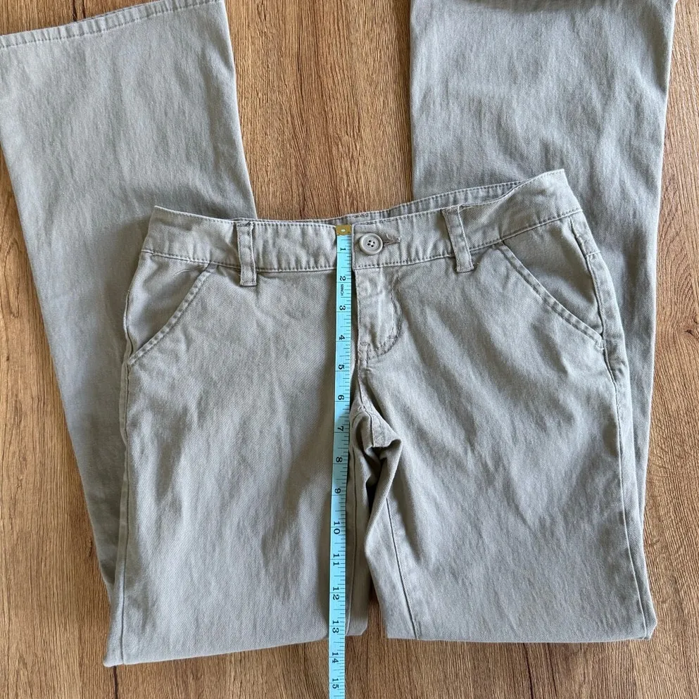 Unionbay Vtg Khaki Low Rise Flare Chinos Size 5 - Image 5
