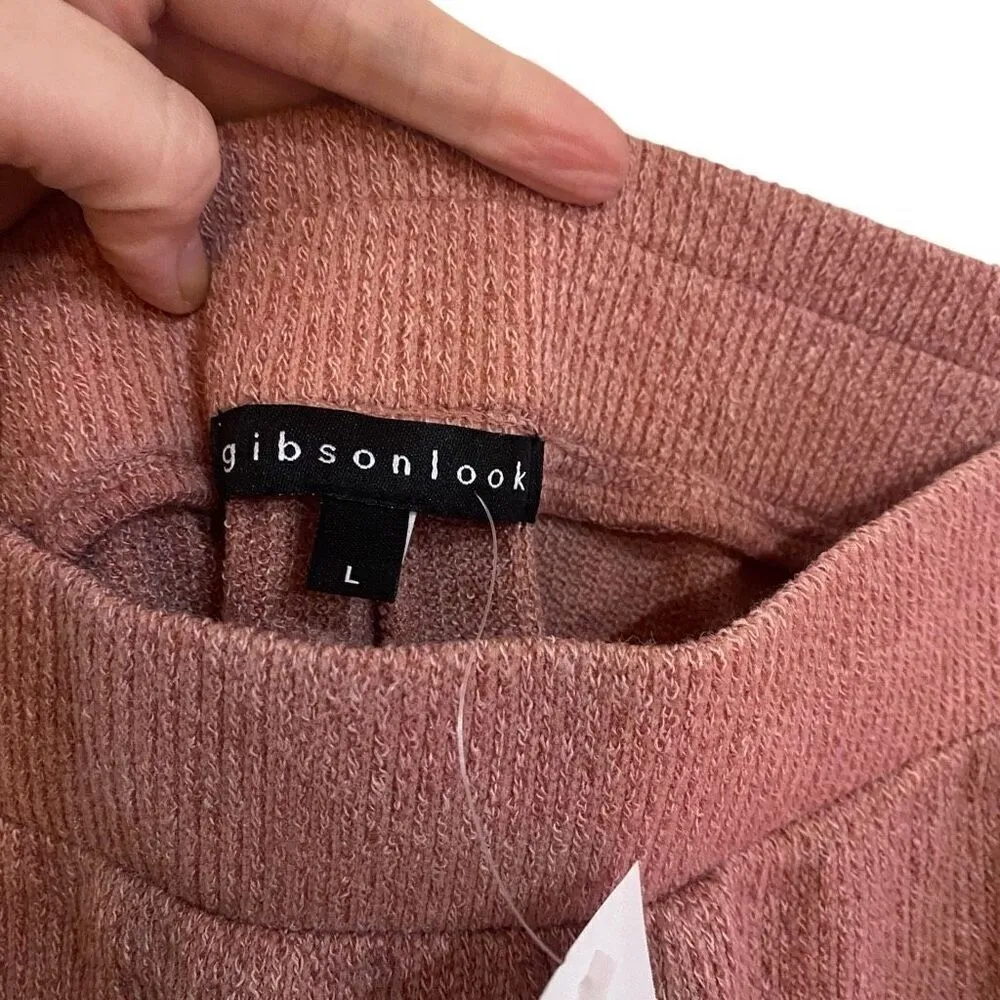 Gibson Look NWT large side leg cropped comfy pants reddish orange - Image 2