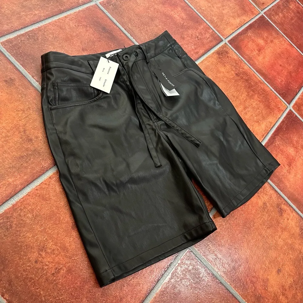NWT Proenza Schouler PSWL Faux Leather Midi Shorts Size 2 - Image 2