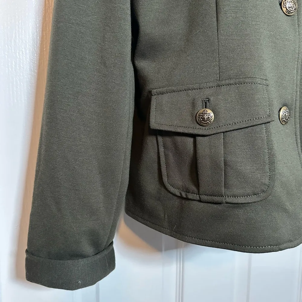 Forest Green Apt 9 Button Up Military Style Fashion Jacket w Ornate Buttons Sz L - Image 3