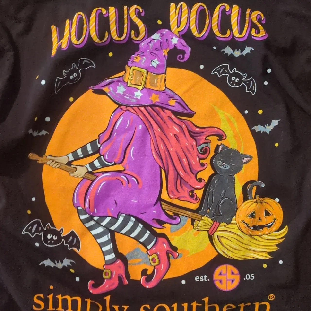 Simply Southern Hocus Pocus Witch Long Sleeve Tee Size Large - Image 2