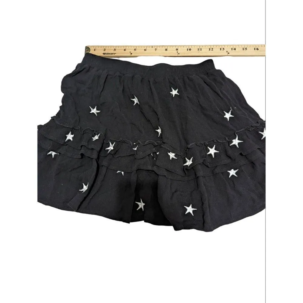 NATIVE DAUGHTERS Embroidered Stars Skirt Medium Black - Image 3