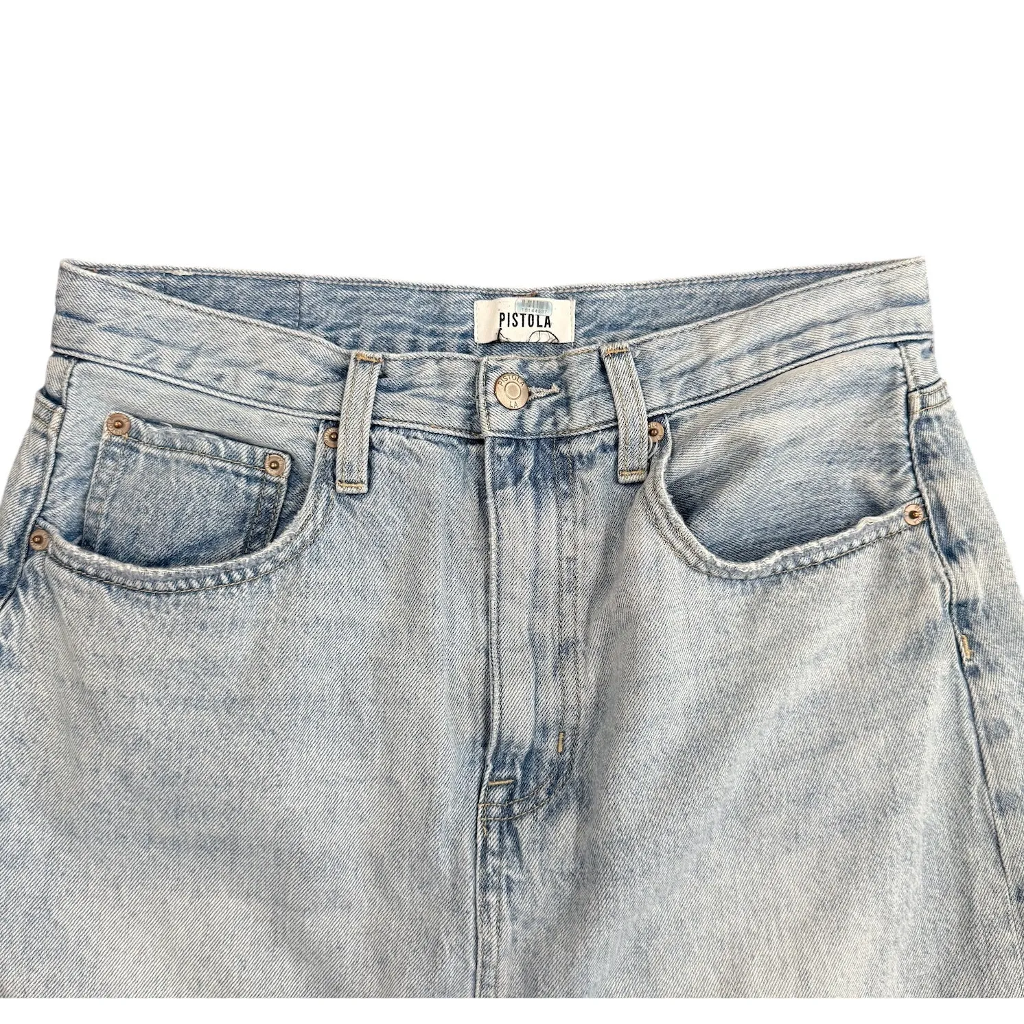 Pistola Alice Midi Skirt in Blue Wash, Size 30 - Image 5