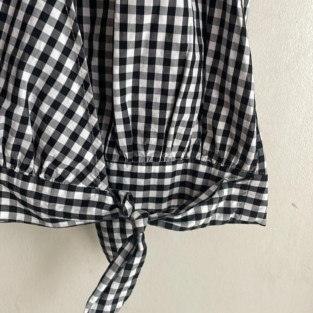 Madewell Short-Sleeve Wrap Top in Gingham Check - Image 7