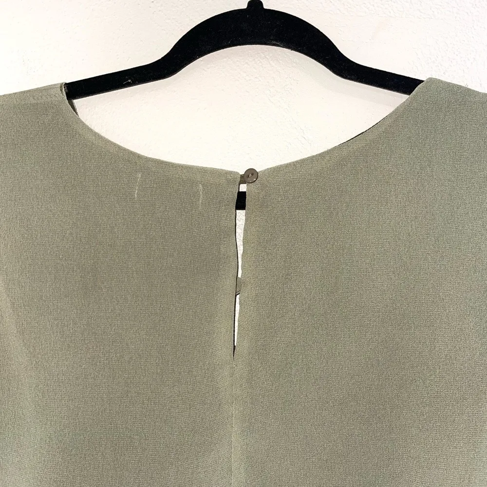 Green & White Ombre Strappy Front Open Sleeve Shift Dress - Image 8