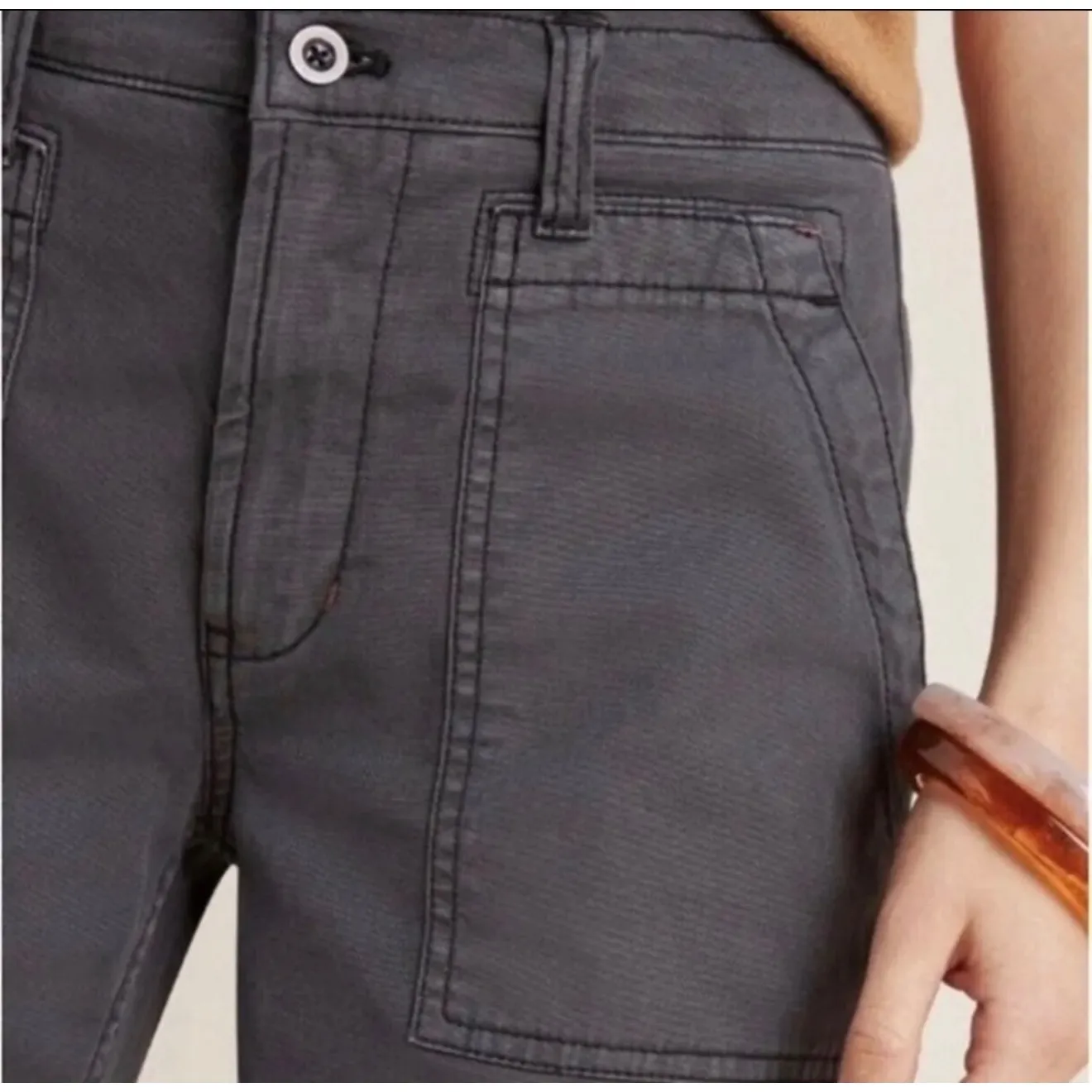 Anthropologie The Wanderer Cargo Pants Gray Utility Style Size 31 - Image 3