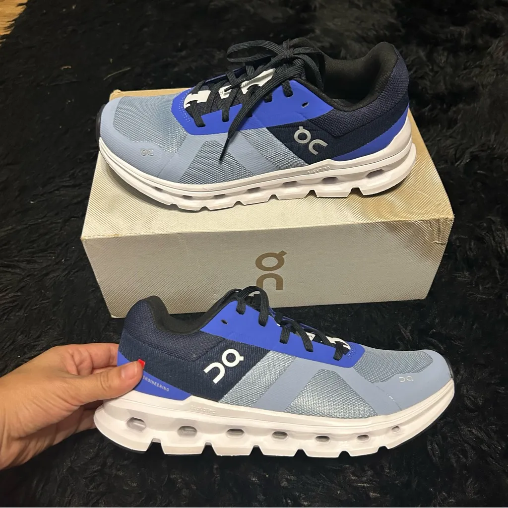 ON CLOUDRUNNER blue running athletic training lace up shoes sneakers sz 7.5 new - Image 7