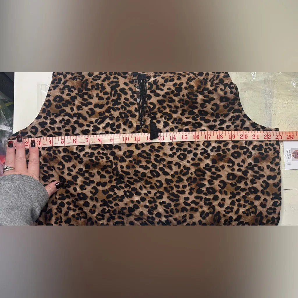 Beach Lunch Lounge Brown Black Leopard Dress Size XXL Sleeveless Cover Up New - Image 3