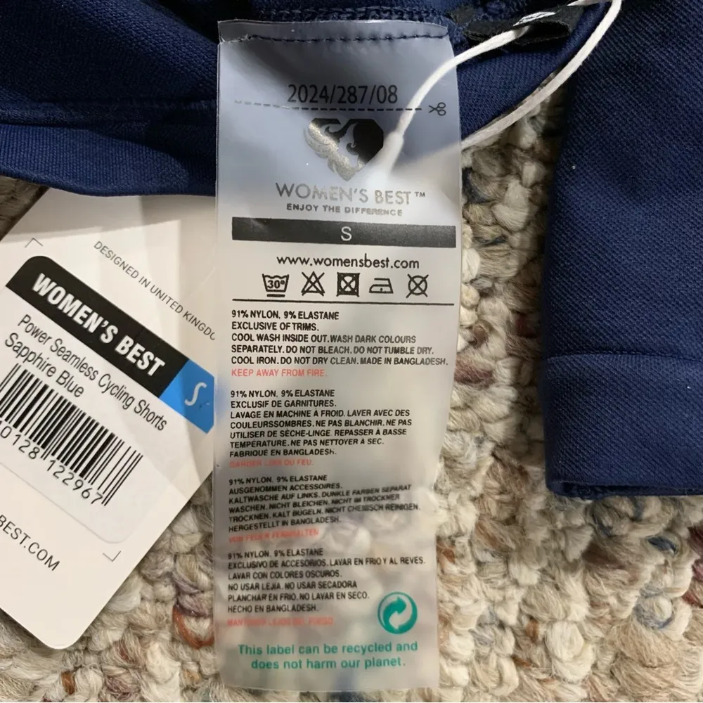 Women’s Best Power Seamless Cycling Shorts in Sapphire Blue - Size Small - Image 4