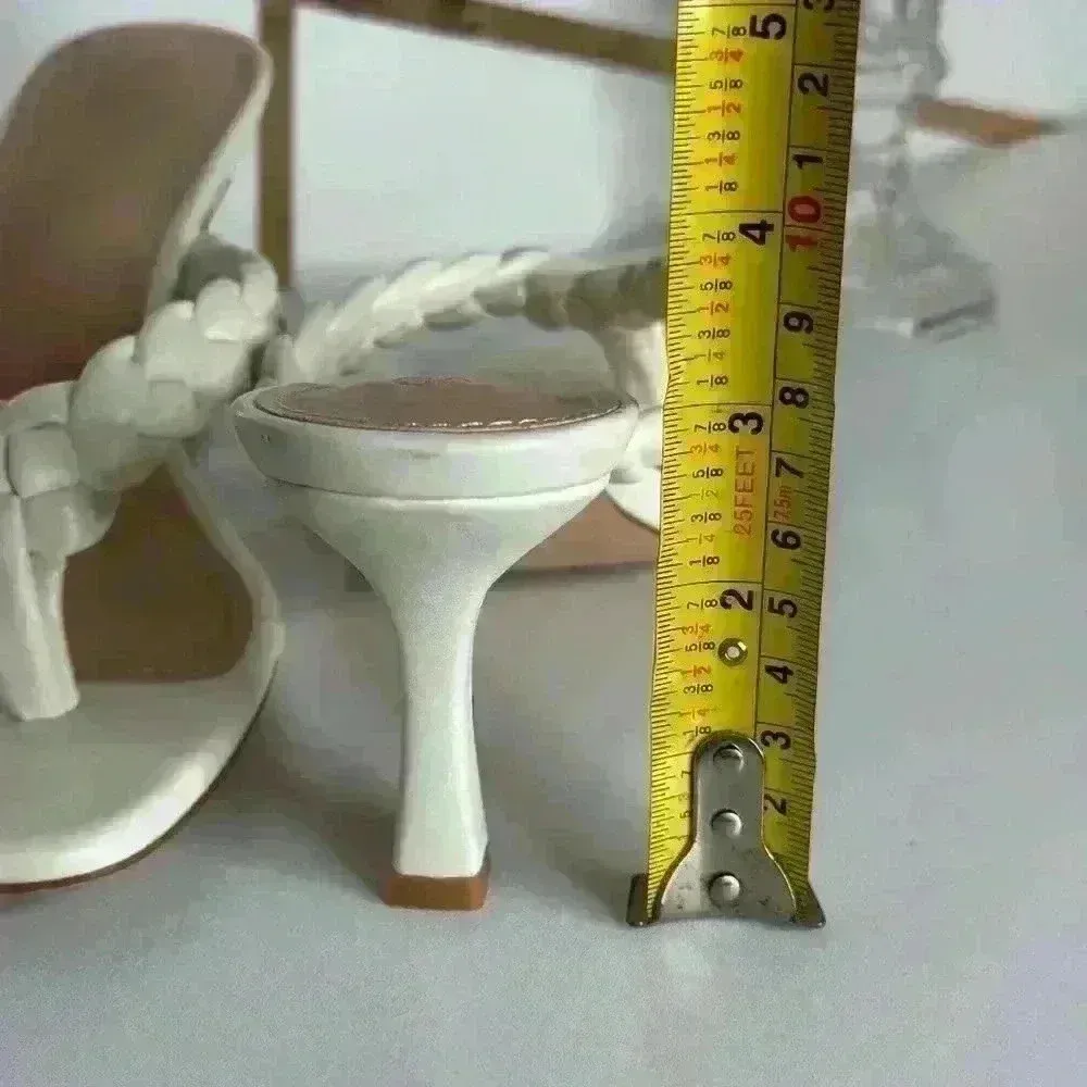 Crilista White Women's Heel Sandals (SH63) - Image 9