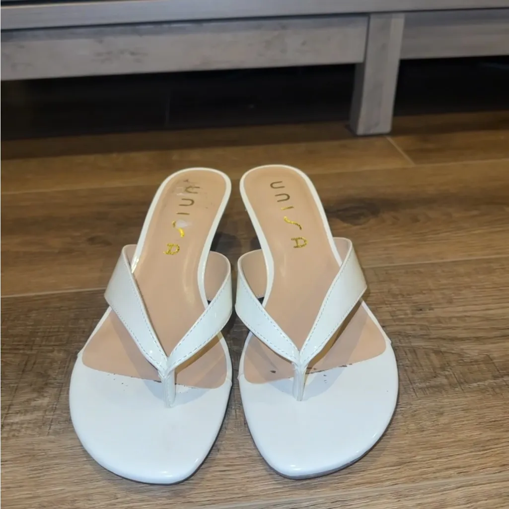 Unisa White Kitten Heel Sandals - Image 3