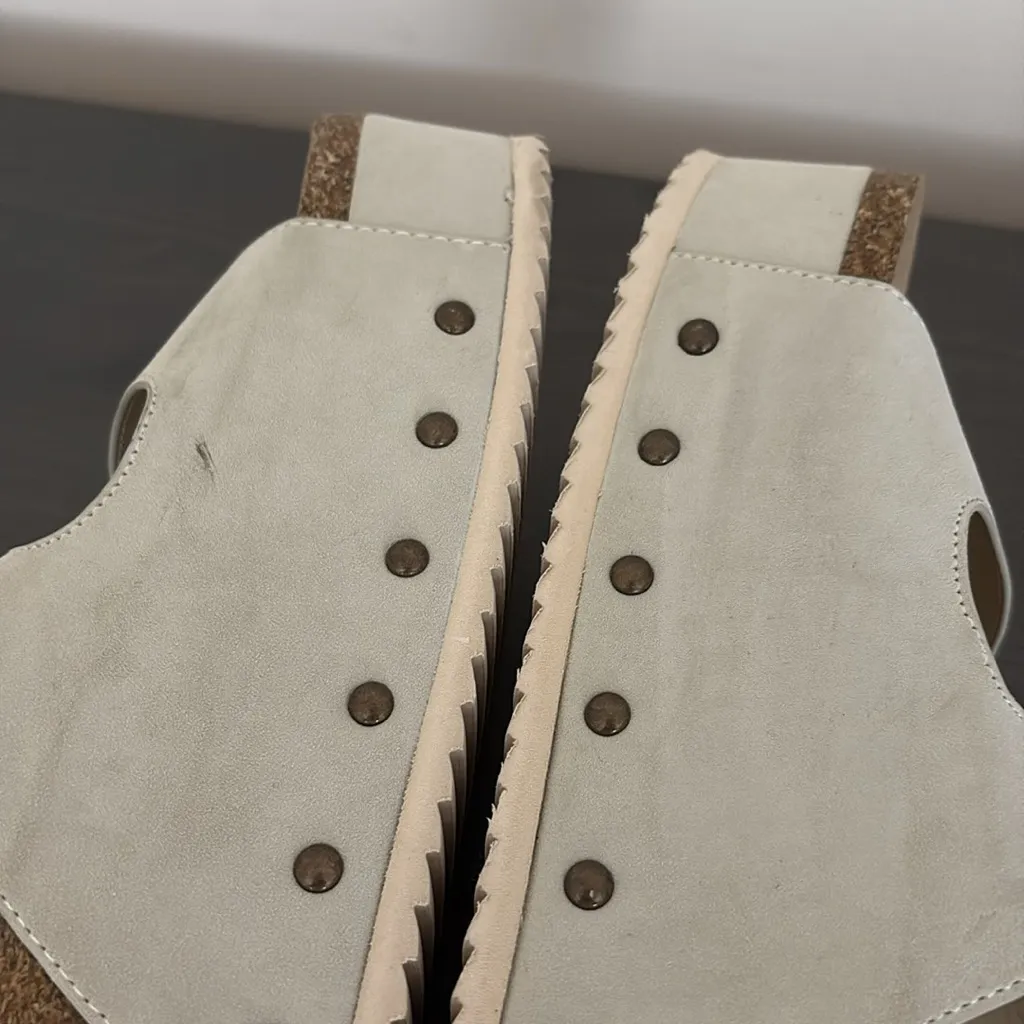 ALTAR’D STATE Serenna Platform Sandals Faux Suede Slip On Double Strap Size 8 - Image 10