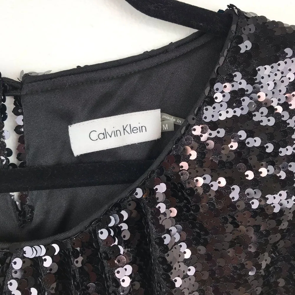 Calvin Klein black‎ sequin sleeveless blouse - Image 2