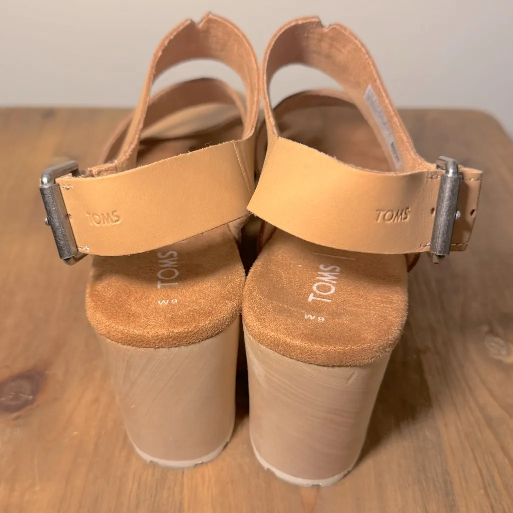 Toms Phoebe Slingback Clog Sandal in Honey Vegan Leather size 9 - Image 5