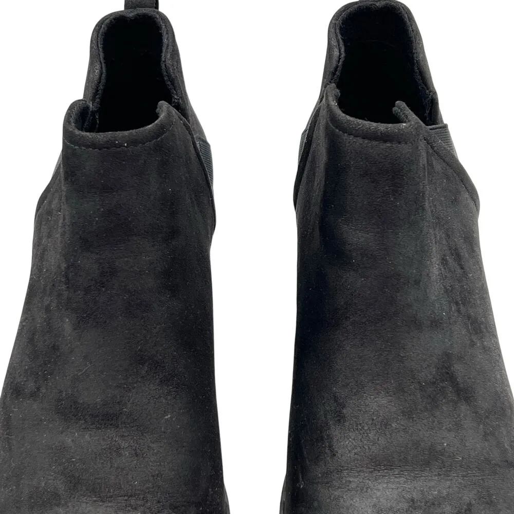 Crown Vintage Chelsea Size 11 Chunky Heel Ankle Boots Booties Black Slip On - Image 14