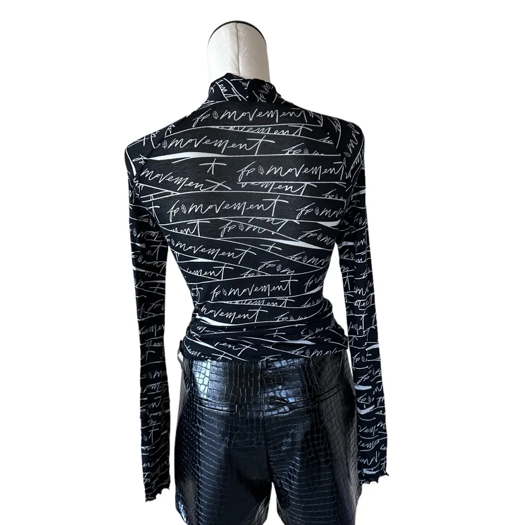 NWOT Free People Movement High Jump Printed Logo Long Sleeve Top - Image 8