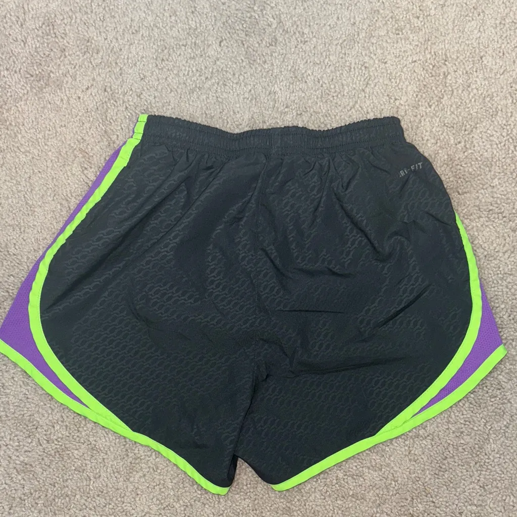 Nike Black and Purple Athletic Dri-Fit Pull On Running Tempo Shorts Women's XS - Image 5